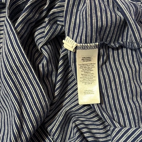 Vineyard Vines Navy and White Striped Hooded Shirt - Picture 4 of 5